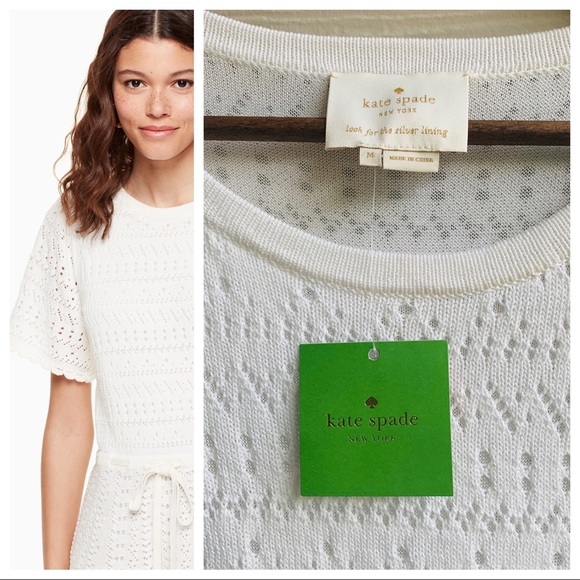 kate spade Dresses & Skirts - NWT kate spade flutter sleeve sweater dress - M